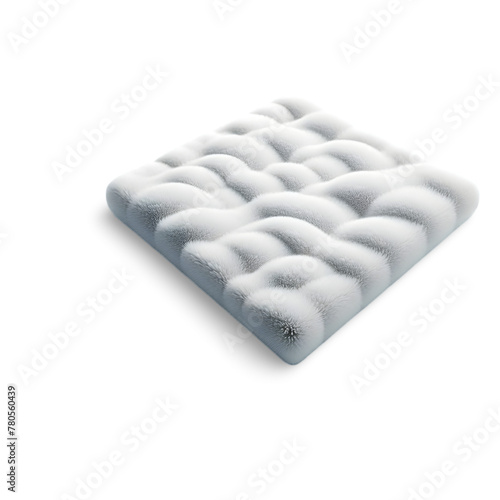 White pillow, square shape, soft isolated