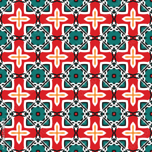 Seamless pattern with cross-shaped decorative elements. Vector illustration