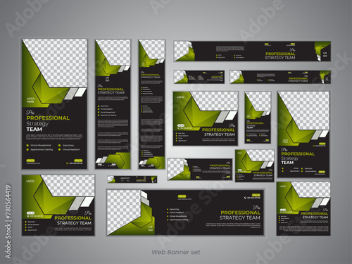 Simple and minimalistic full set web banner