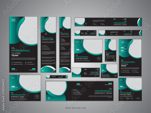 Simple and minimalistic full set web banner