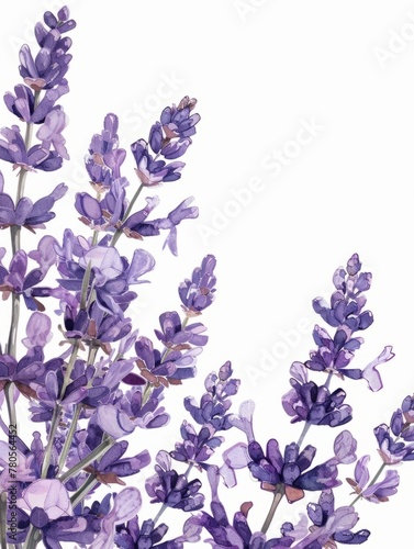 Purple lavender flowers isolate on a white background - A beautiful array of purple lavender flowers isolated on a white background  giving a calming and aromatic sensation