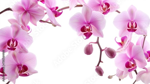 Stunning close-up of vibrant pink orchids - A breathtaking display of pink Phalaenopsis orchids  showcasing the delicate beauty and intricate details of each petal and bloom