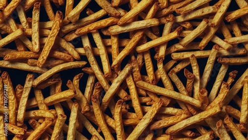 A wall full of fresh french fries