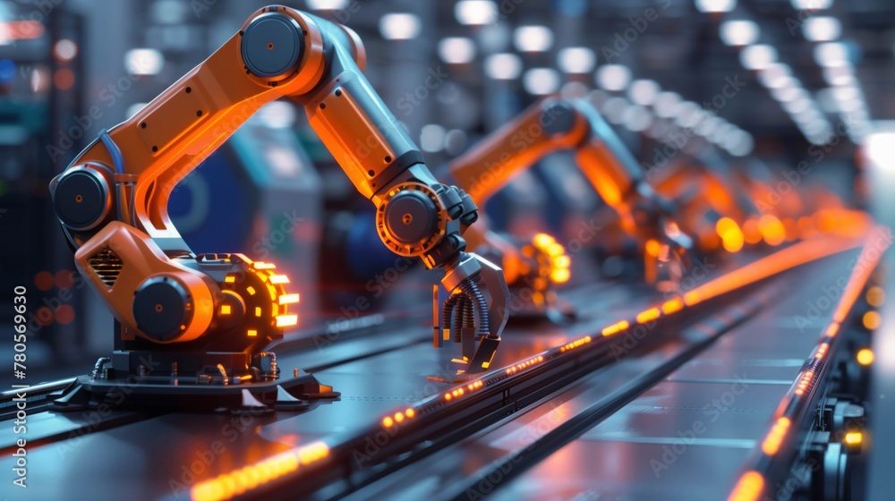 Advanced Robotic Arms on Automated Production Line Advanced Robotic Arms on Automated Production Line