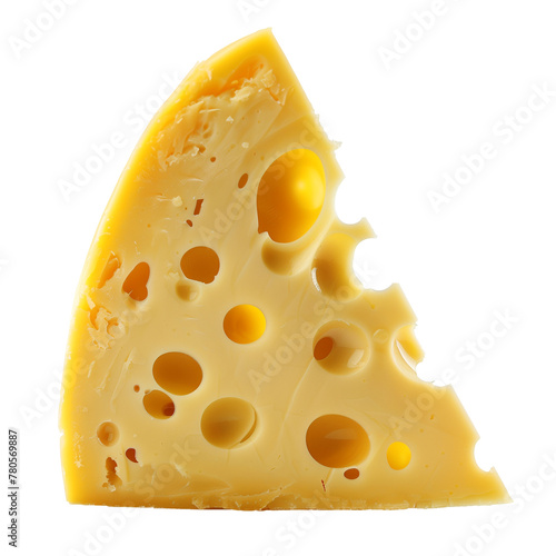 isolated close-up of piece of cheese