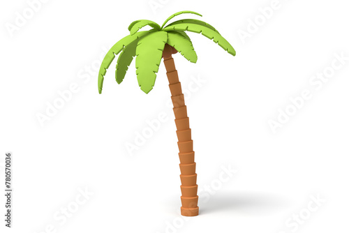 Digital illustration of a 3D palm tree angle