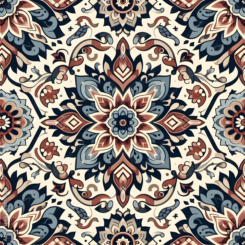 Seamless Ethic Pattern Tribal Motifs Inspired by African and Nomadic Carpets and Rugs. Can be used as background, backdrop, textiles or illustration vector. Seamless Ethic Pattern Tribal Motifs Inspired by African and Nomadic Carpets and Rugs. Can be used as background, backdrop, textiles or illustration vector.