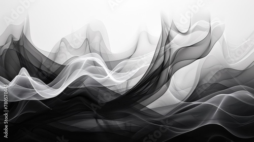 A black and white photograph of a wave pattern, AI © starush