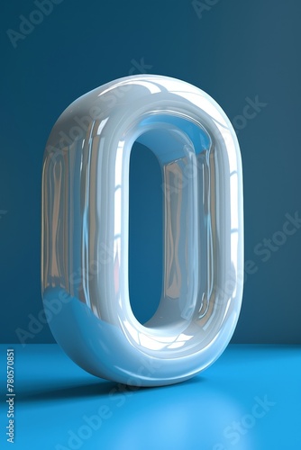 white number 0 in a blue ba...