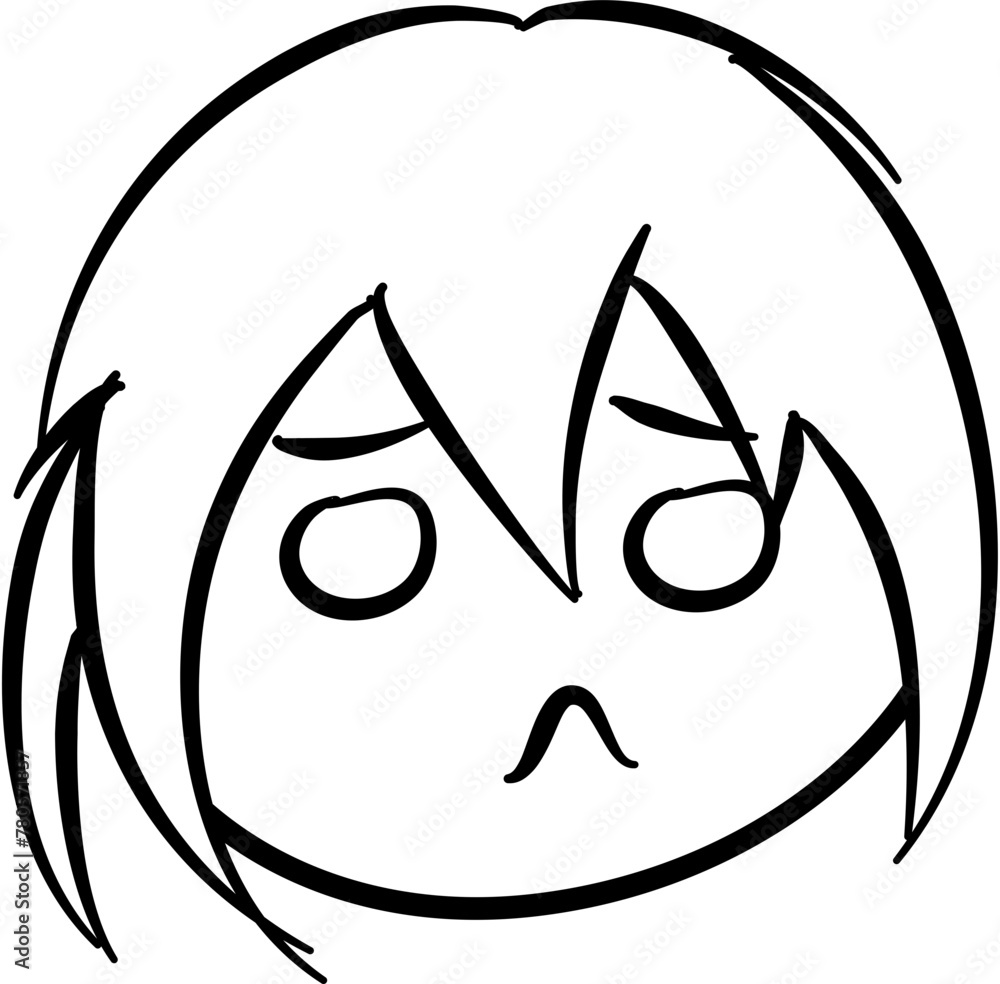 Cartoon face icons in different emotions