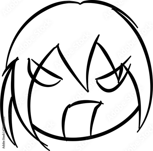 Cartoon face icons in different emotions