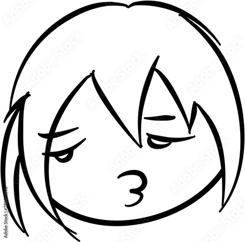 Cartoon face icons in different emotions