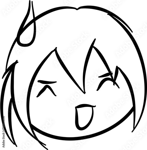 Cartoon face icons in different emotions