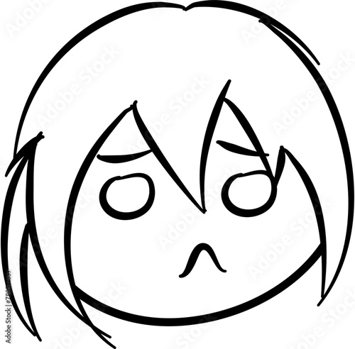 Cartoon face icons in different emotions