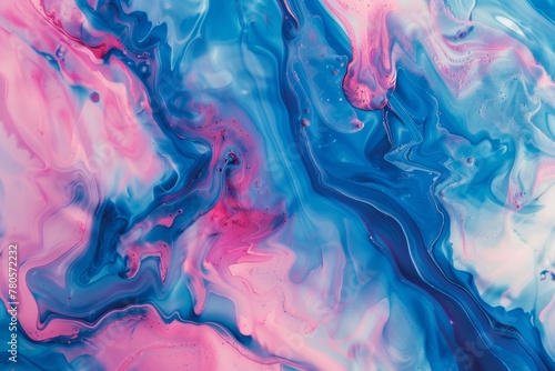 Detailed Blue, Pink, White Fluid Painting