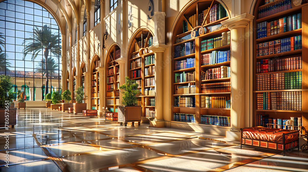 Historic Library Interior with Grand Architecture, Housing a Vast ...