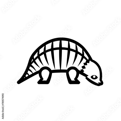Simple armadillo isolated black icon