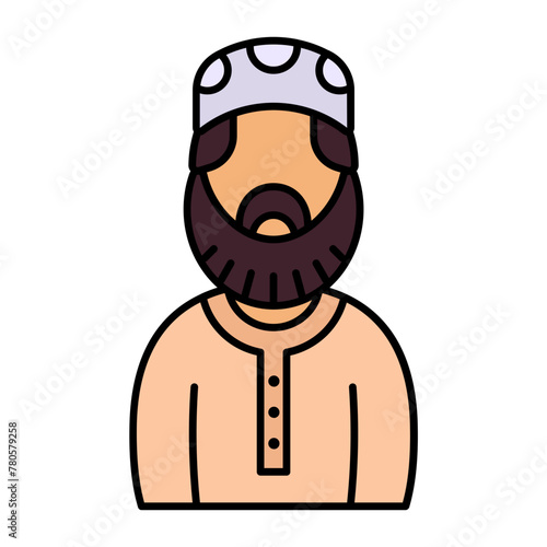 male guardian or wali concept, Bridal or Grooms Father Avatar vector icon design, Arabic Muslim marriage Symbol, Islamic wedding customs Sign,asian matrimonial stock illustration