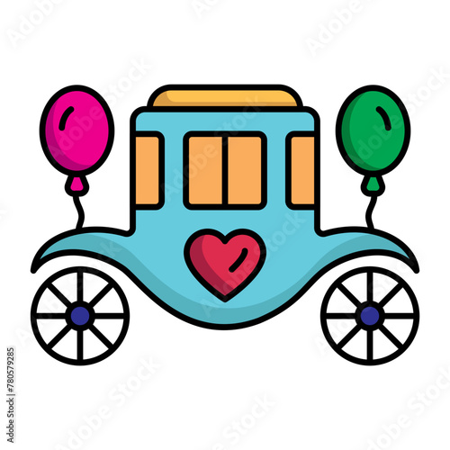 Rukhsati or Doli concept,  departure of Bride and Groom Together from shaadi venue vector design, Arabic Muslim marriage Symbol, Islamic wedding customs Sign,asian matrimonial stock illustration
