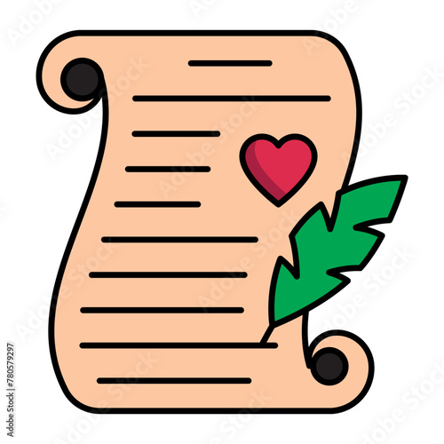 signing a marriage certificate with pen concept, Peacock Feather Nikah Nama Paper vector icon design, Arabic Muslim marriage Symbol, Islamic wedding customs Sign,asian matrimonial illustration
