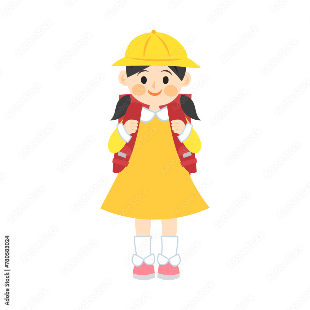 黄色い帽子を被って立っている女の子。フラットなベクターイラスト。
Standing girl wearing a yellow hat. Flat vector illustration. 黄色い帽子を被って立っている女の子。フラットなベクターイラスト。
Standing girl wearing a yellow hat. Flat vector illustration.