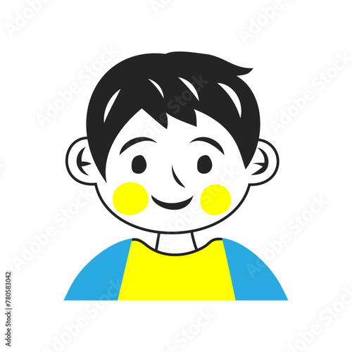男の子の顔。シンプルなベクターイラスト。
Boy’s face. Simple vector illustration.