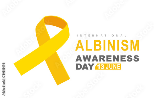 Yellow ribbon - symbol of albinism, a rare genetic disease. International Albinism Awareness Day. June 13th.