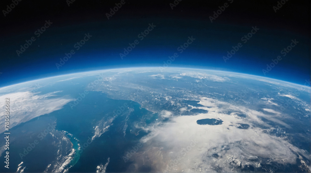 Space horizon of the Earth. Blue planet. Blue planet in space Space horizon of the Earth. Blue planet. Blue planet in space