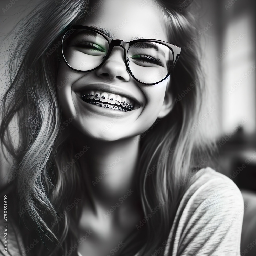 portrait of a woman with braces portrait of a woman with braces