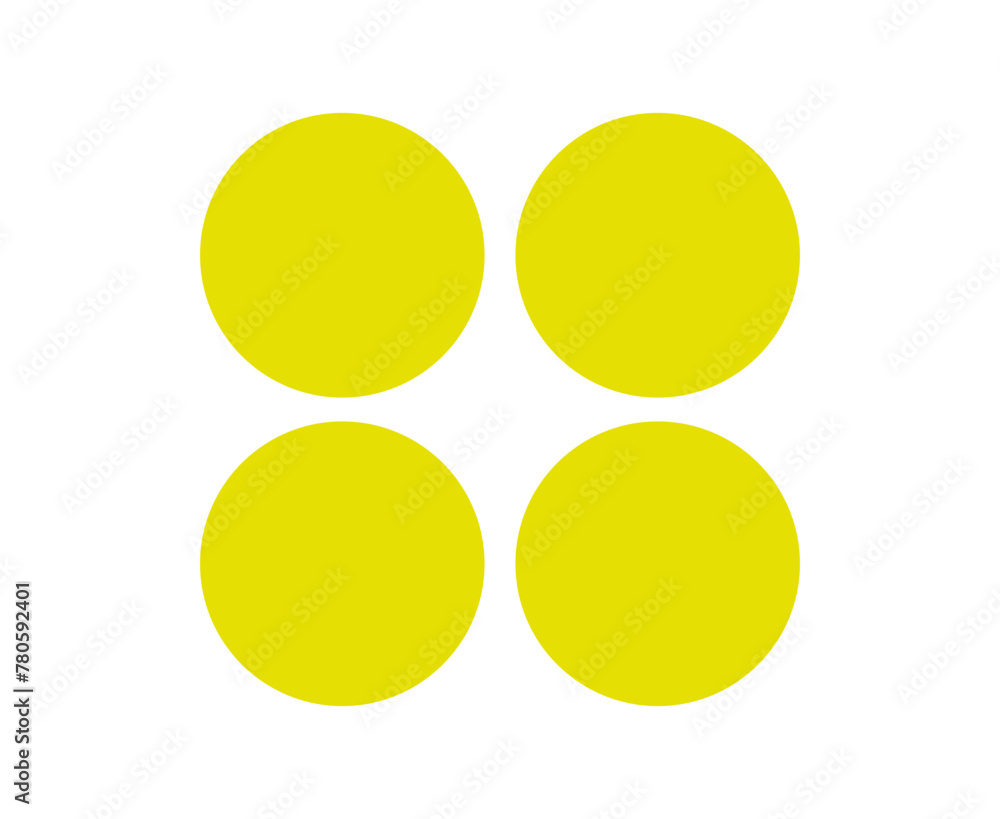 Circle Shape Collection Symbol Yellow Element Vector Graphic Design Illustration