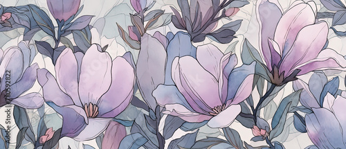 a many purple flowers that are on a white background