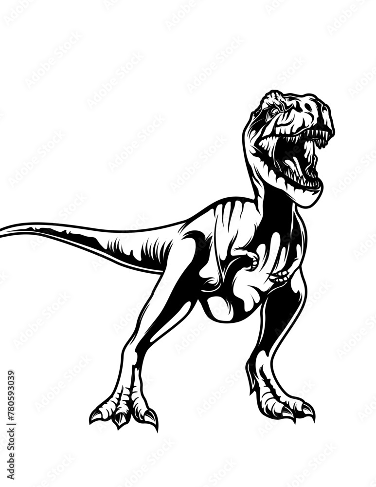 Dinosaur Clipart Illustration, T-Rex Dino Clipart, Beast Animal Cut file, Tyrannosaurus Rex, Wild Reptile Stencil, Cute Baby T rex Shirt 