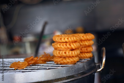 Jalebi or imarti at sweet shop photo