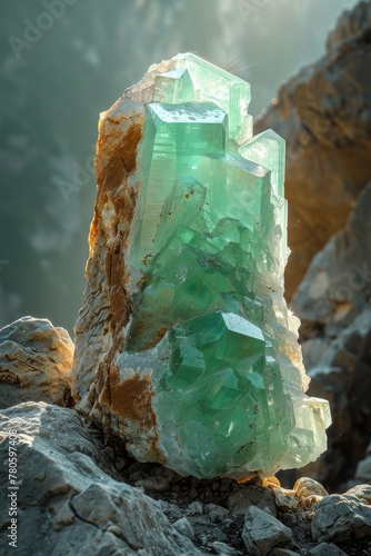 Natural crude chrysoprase stone photo