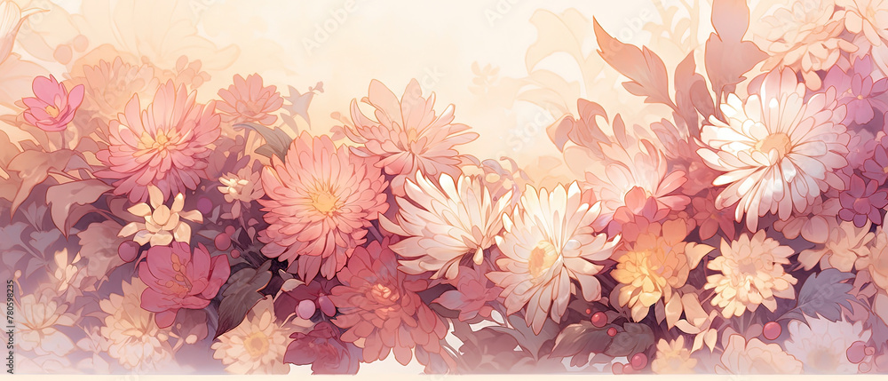 a painting of a bunch of flowers on a table a painting of a bunch of flowers on a table
