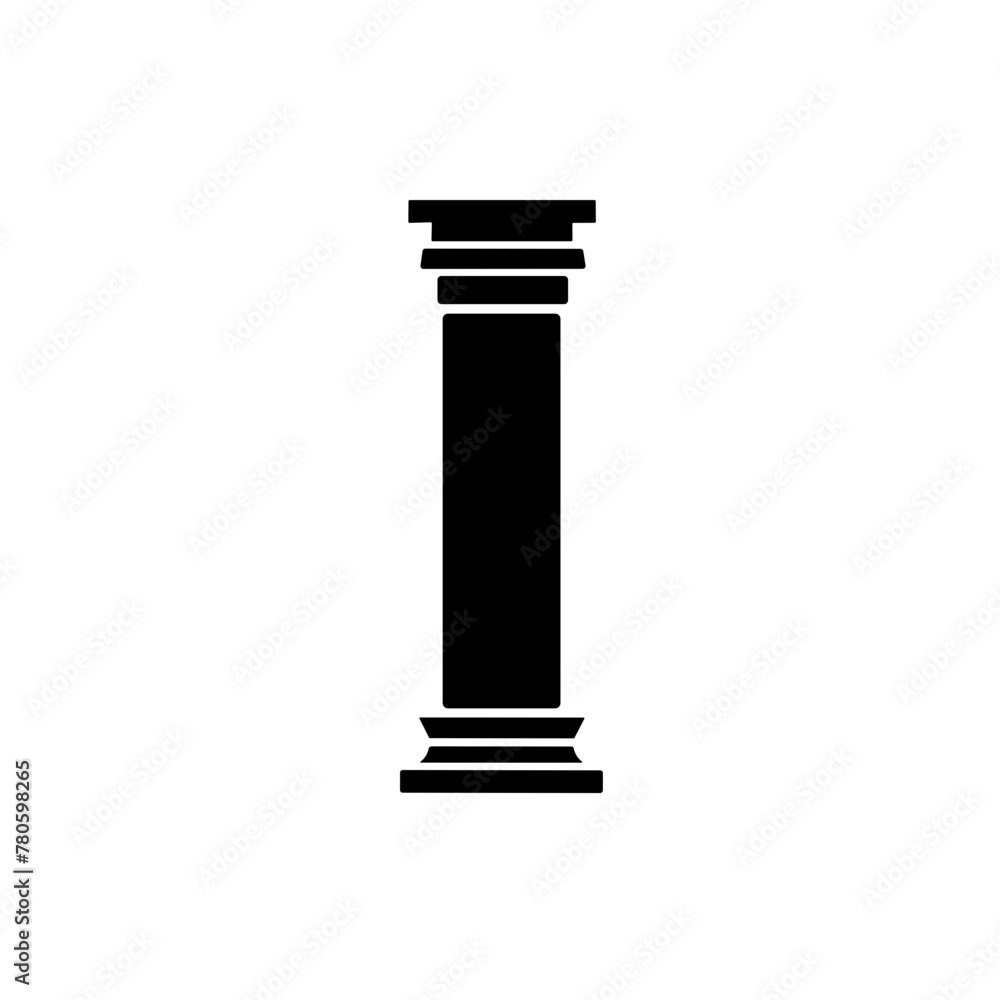 Simple ancient pillar antique column isolated black icon Simple ancient pillar antique column isolated black icon