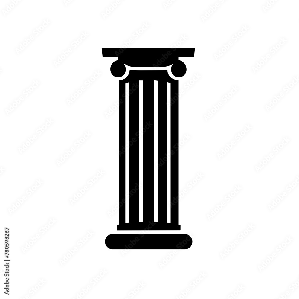 Simple ancient pillar antique column isolated black icon Simple ancient pillar antique column isolated black icon