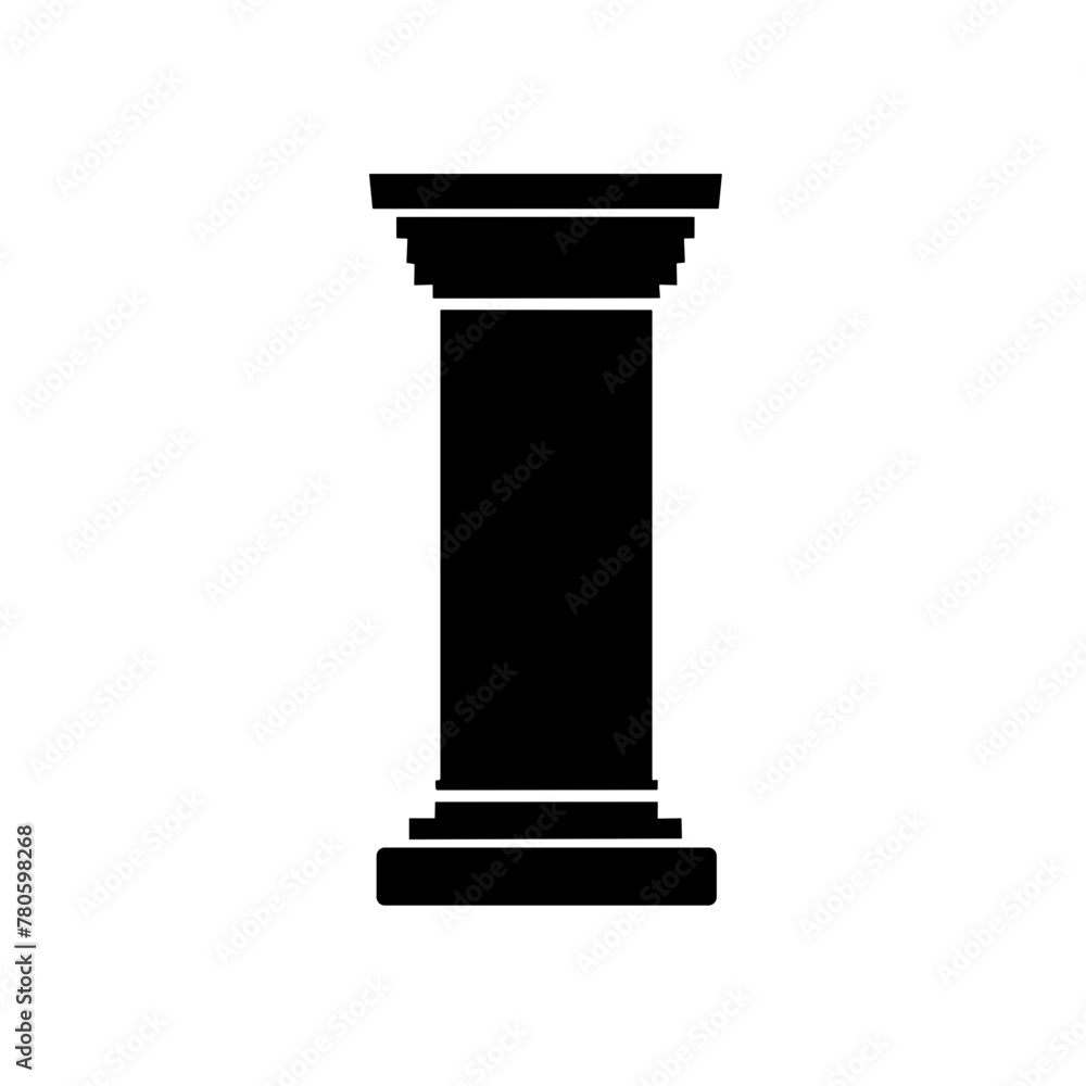 Simple ancient pillar antique column isolated black icon Simple ancient pillar antique column isolated black icon