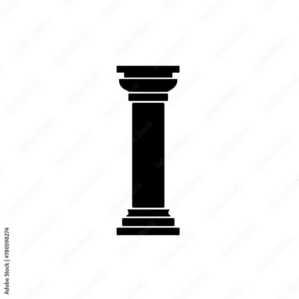 Simple ancient pillar antique column isolated black icon Simple ancient pillar antique column isolated black icon