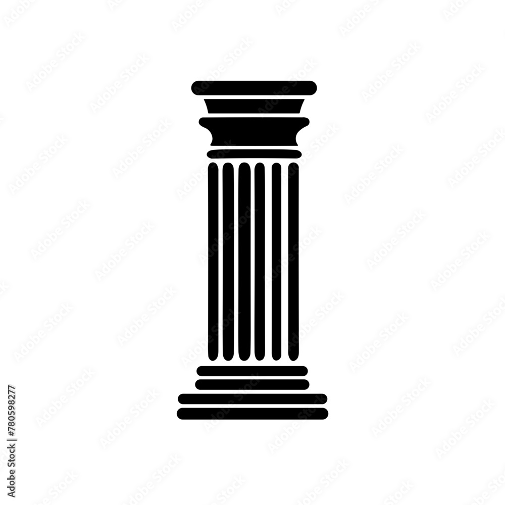 Simple ancient pillar antique column isolated black icon Simple ancient pillar antique column isolated black icon