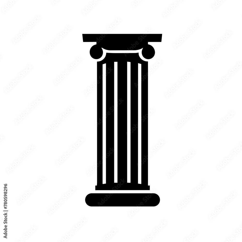 Simple ancient pillar antique column isolated black icon Simple ancient pillar antique column isolated black icon
