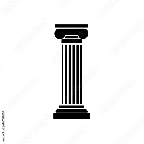 Simple ancient pillar antique column isolated black icon