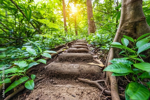 Dirt Path Cutting Through Forest photo