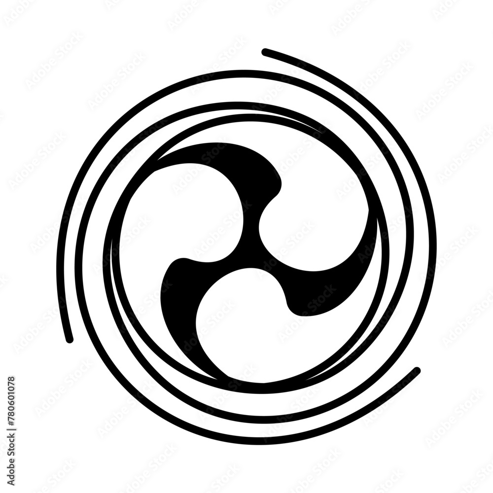 Spiral symbol vector illustration. Ancient Irish celtic symbol. Tatto sketch element. Spiral symbol vector illustration. Ancient Irish celtic symbol. Tatto sketch element.
