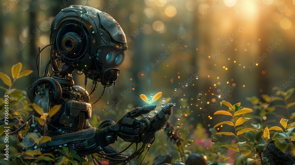 An alien inventor creating a machine that converts natural elements into digital assets An alien inventor creating a machine that converts natural elements into digital assets