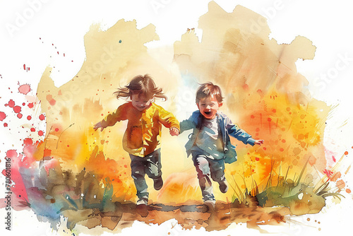 image of two children playing together