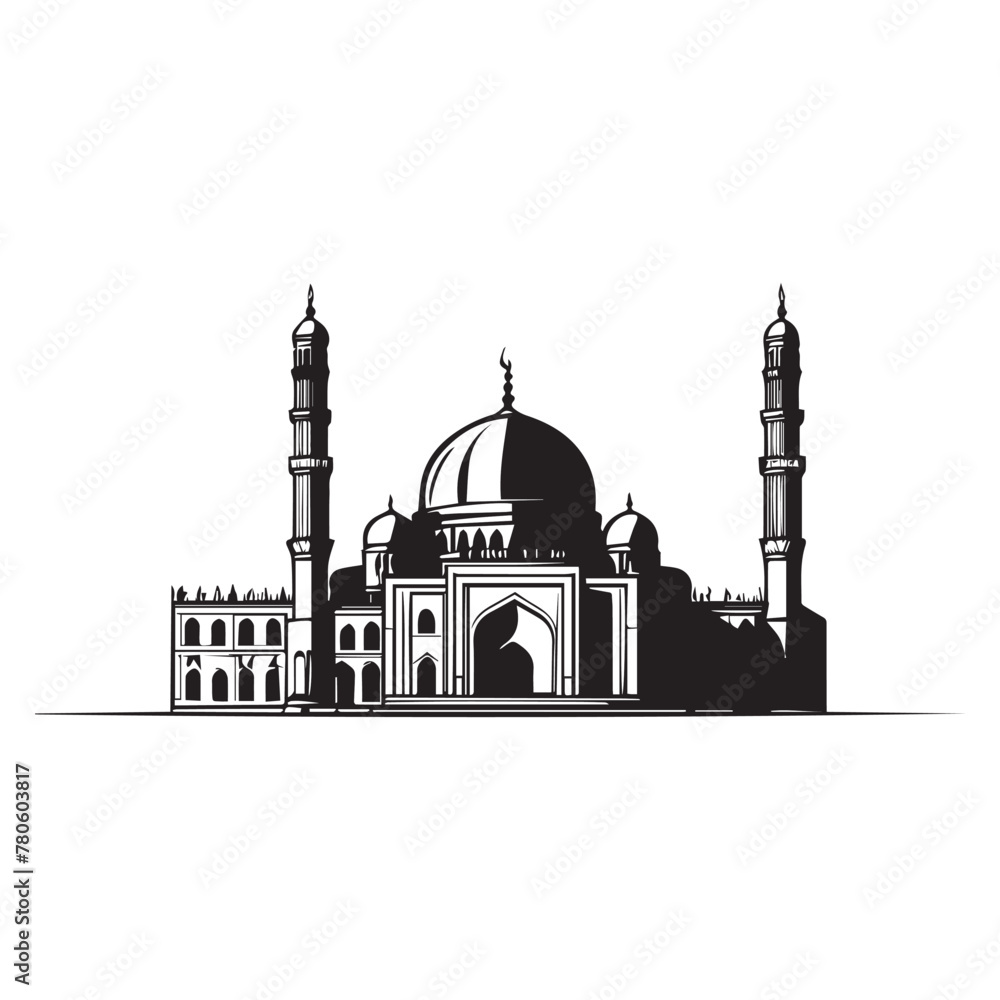 Mosque logo vector icon silhouette design image