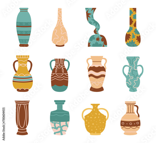 Decorative porcelain interior pottery collection with pattern