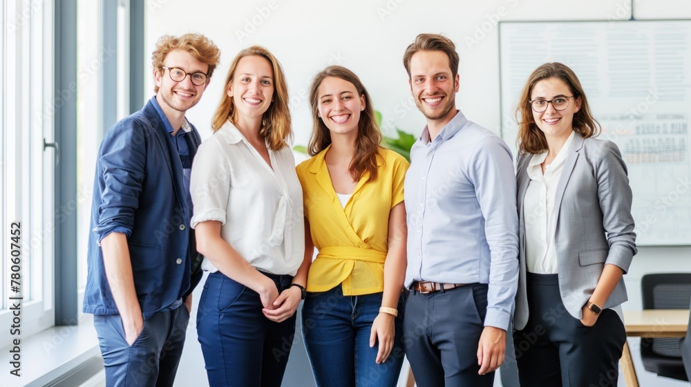 Fototapeta premium Smiling professional team in an office environment.