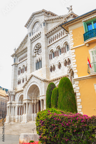 Facade of Saint Nicholas Cathedral in Monaco-Ville, Monaco